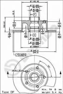 BREMBO 08691114 Диск тормозной с Easy:Check