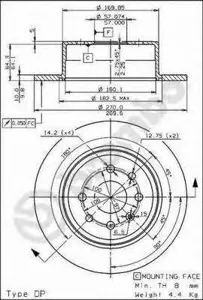 BREMBO 08701410 Диск тормозной