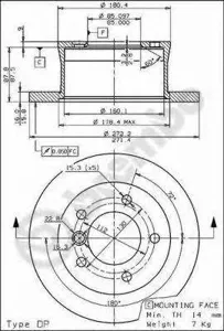 BREMBO 08772520 Диск тормозной