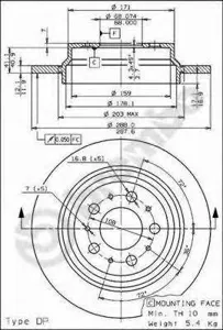 BREMBO 08776511 Диск торм.задний