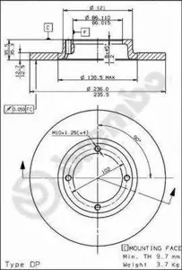 BREMBO 08782210 Диск тормозной