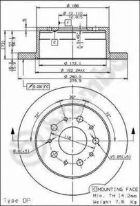 BREMBO 08809430 Диск тормозной