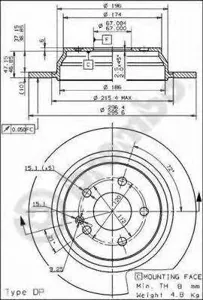 BREMBO 08840510 Диск тормозной