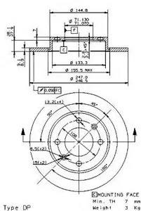 BREMBO 08971910 Диск тормозной