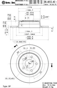 BREMBO 08A61241 Диск тормозной , окрашенный