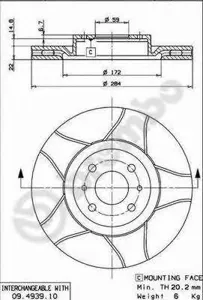 BREMBO 09493975 Тормозной диск