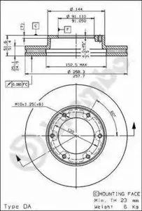 BREMBO 09684410 Диск торм.перед.вент.