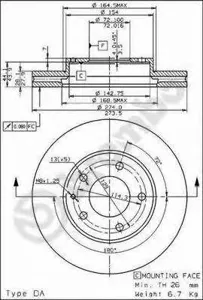 BREMBO 09686311 Диск торм.вент.