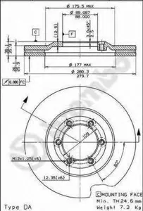 BREMBO 09686610 Диск торм.перед.вент.