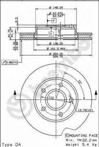BREMBO 09687920 Диск торм.перед.вент.