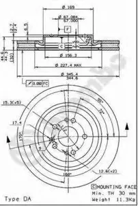 BREMBO 09760611 Диск торм.вент.