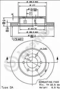 BREMBO 09765011 Тормозной диск