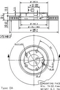 BREMBO 09868111 Диск торм.перед.вент.