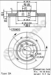 BREMBO 09907811 Диск торм.вент.