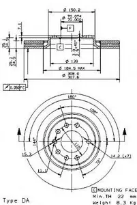 BREMBO 09936911 Диск торм.перед.вент.