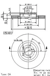 BREMBO 09946811 Диск торм.перед.вент.
