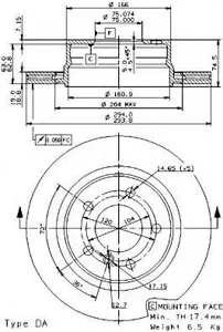BREMBO 09986981 Диск торм.вент.