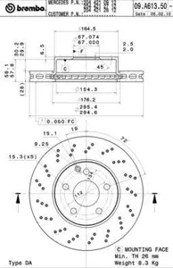BREMBO 09A61351 Диск торм.вент.перфорированный