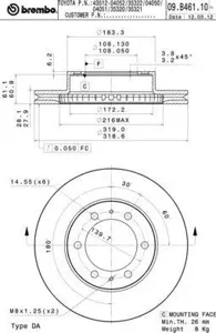 BREMBO 09B46111 Диск торм.вент.