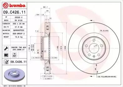BREMBO 09C42611 Тормозной диск
