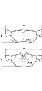 BREMBO P06038 Колодки торм.задние BMW E87 2.0i2.0D 04>