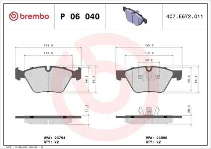 BREMBO P06040X Колодки торм. Xtra Line