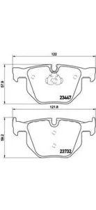 BREMBO P06056 Колодки торм.задние BMW X5 (E70)X6 (E71, E72) 3.0D4.0D 07>