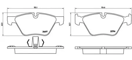 BREMBO P06060 Колодки торм.передние BMW F10,F11 2.0i2.3i2.0D 10>