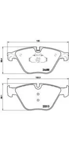 BREMBO P06074 Колодки торм.передние BMW F07GT F10,F11 2.8i2.5d3.0d 10>