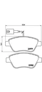 BREMBO P23108 Колодки торм. Fiat Alfa Romeo DOBLOPUNTO500MITO 01-08- перед.