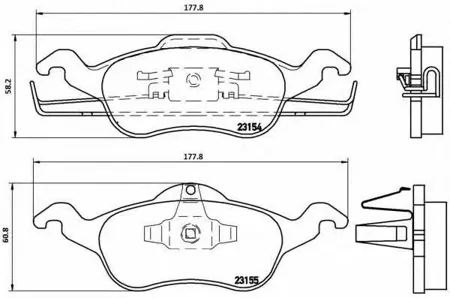 BREMBO P24046 Колодки торм.передние =691 00=FDB1318=571967B Ford Focus 1.4i-2.0i1.8TDi 98>
