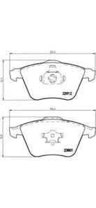 BREMBO P24057 Колодки торм.передние =964 20 Volvo S40V50 1.6-2.51.6D2.0D 04>
