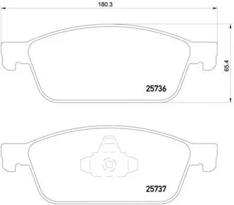 BREMBO P24157 Колодки торм.передние с антискр. пл. Ford Focus Kuga 1.6 EcoBoost2.0TDCi 13>