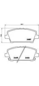 BREMBO P28037 Колодки торм.передние =1205 02 Honda Civic 1.31.41.8i2.2CDTi 06>