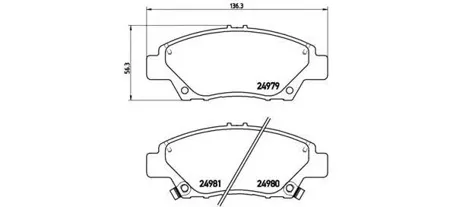 BREMBO P28050 Колодки торм.передние