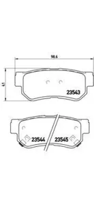 BREMBO P30014 Колодки торм.задние =746 22 [583023AA20] Hyundai Trajet 2.0i2.7i2.0CRDi 00>