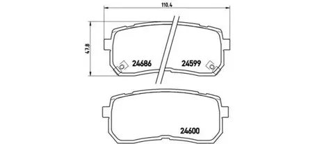 BREMBO P30035 Колодки торм.задние =1288 02 [583024DE00] Kia Carnival 2.7i V62.9 CRDi 06>