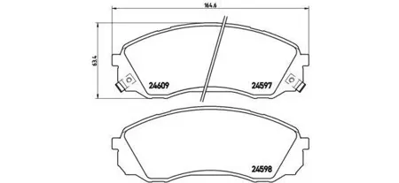 BREMBO P30041 Колодки торм.передние Kia Carnival 2.7i V62.9CRDi 06>