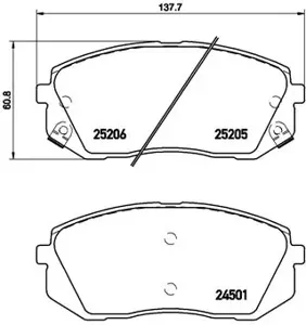 BREMBO P30056X Колодки тормозные дисковые передн. серии Brembo Xtra HYUNDAI i40 (VF) 03,12-> , HYUNDAI i40 CW (VF)