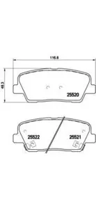 BREMBO P30063 Колодки торм.задние Hyundai Santa Fe , Kia Sorento 2.42.0D2.2D 0106>