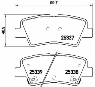 BREMBO P30067 Колодки торм.задние Kia Soul 1.6iCRDi 09>, Hyundai Sonata V 2.0TiCRDi 05>