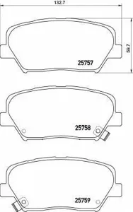 BREMBO P30070 Колодки торм.передние с антискрип. пластинами Hyundai Solaris all 11>