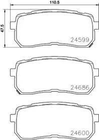 BREMBO P30080 Колодки торм.задние с антискрип. пластинами Kia Carnival 2.7i V62.9CRDi 06>