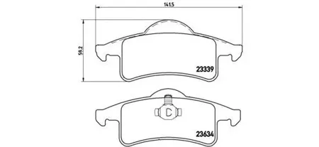 BREMBO P37006 Колодки торм.задние =758 00=FDB1524 [05011970AA] Jeep Grand Cherokee 4.04.72.7CDi 99-02