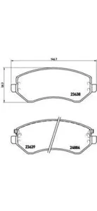 BREMBO P37007 Колодки торм.передние =807 02 Chrysler Voyager 00>, Jeep Grand Cherokee 01> Liberty 02>