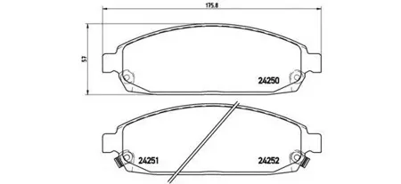 BREMBO P37010 Колодки торм.передние =1173 02 [05080868AA] Jeep Grand Cherokee III Commander 3.0-5.7 V8 05>