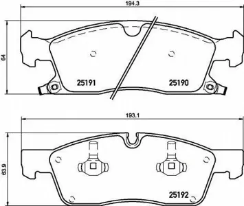 BREMBO P37015 Колодки торм.передние Jeep Grand Cherokee IIIIV 3.6 V65.7 V8 09>