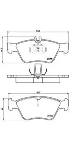BREMBO P50023 Колодки торм.передние =586 00=571877B=FDB1049 MB W202 2.32.42.8W210 2.0-3.0D 95>