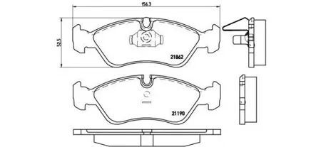 BREMBO P59017 Колодки торм.передние Chevrolet Lanos Saloon 1105-> Chevrolet Vectra 0396-1106