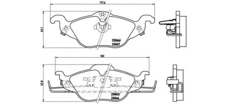 BREMBO P59030 Колодки торм.передние Opel Astra 1.2i-1.7TDi 98>